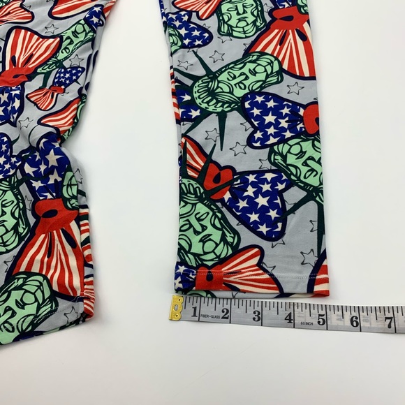Lularoe Leggings Lady Liberty Red White Blue Star - Picture 11 of 11
